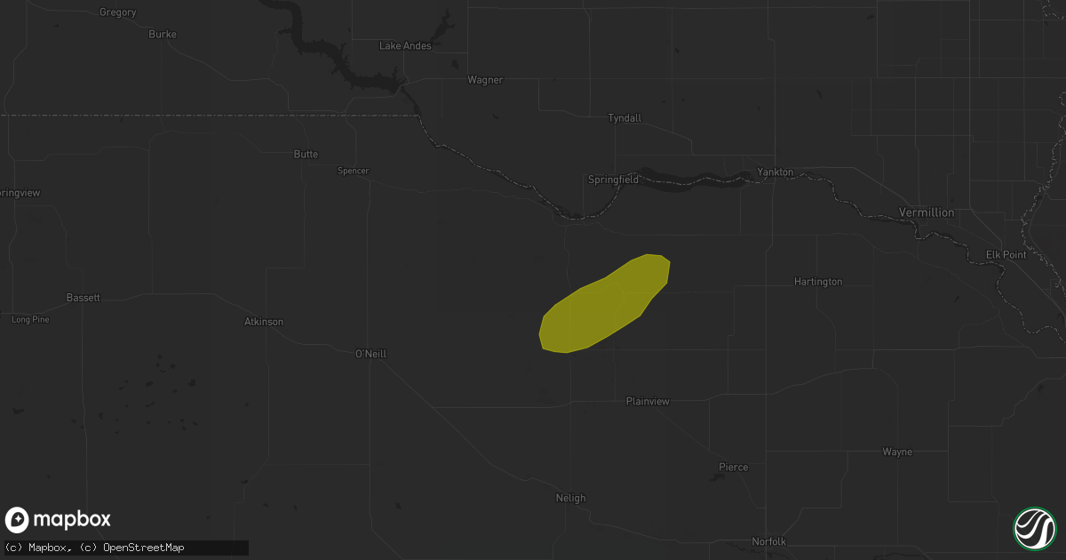 Hail map in Verdigre, NE on July 4, 2018