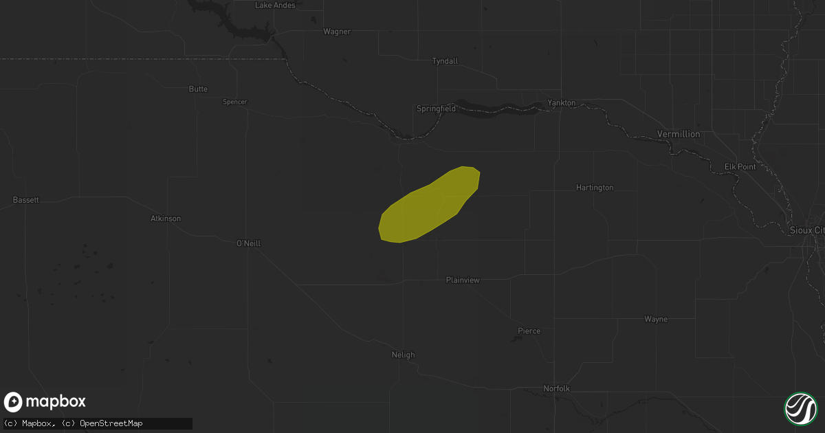 Hail map in Winnetoon, NE on July 4, 2018