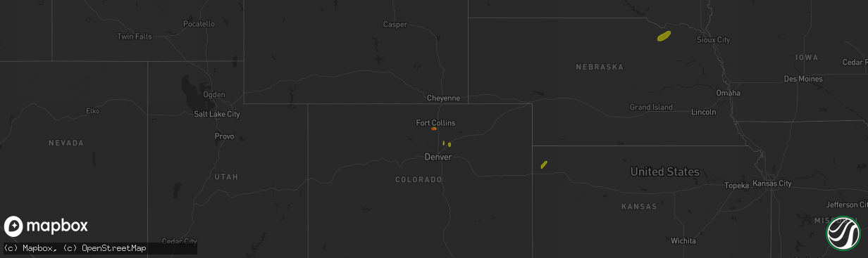 Hail map on July 4, 2018