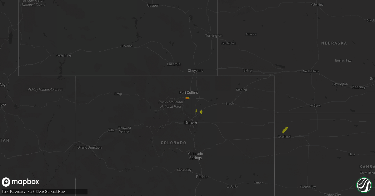 Hail map on July 4, 2018