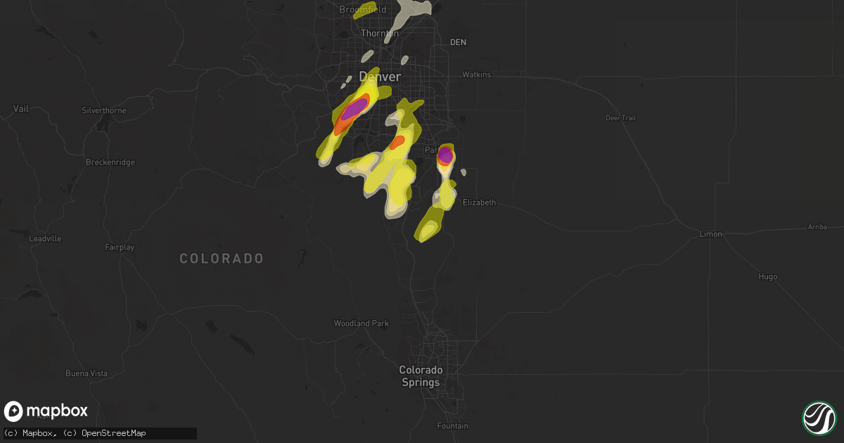 Hail map in Castle Rock, CO on July 4, 2019