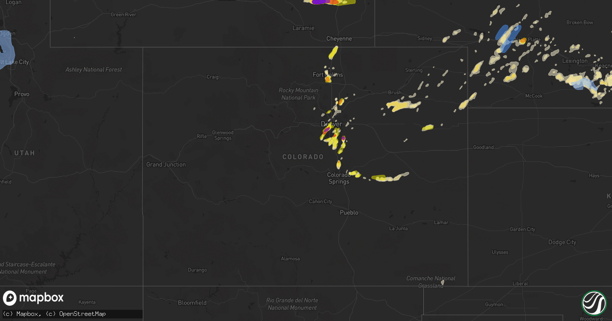 Hail map in Colorado on July 4, 2019
