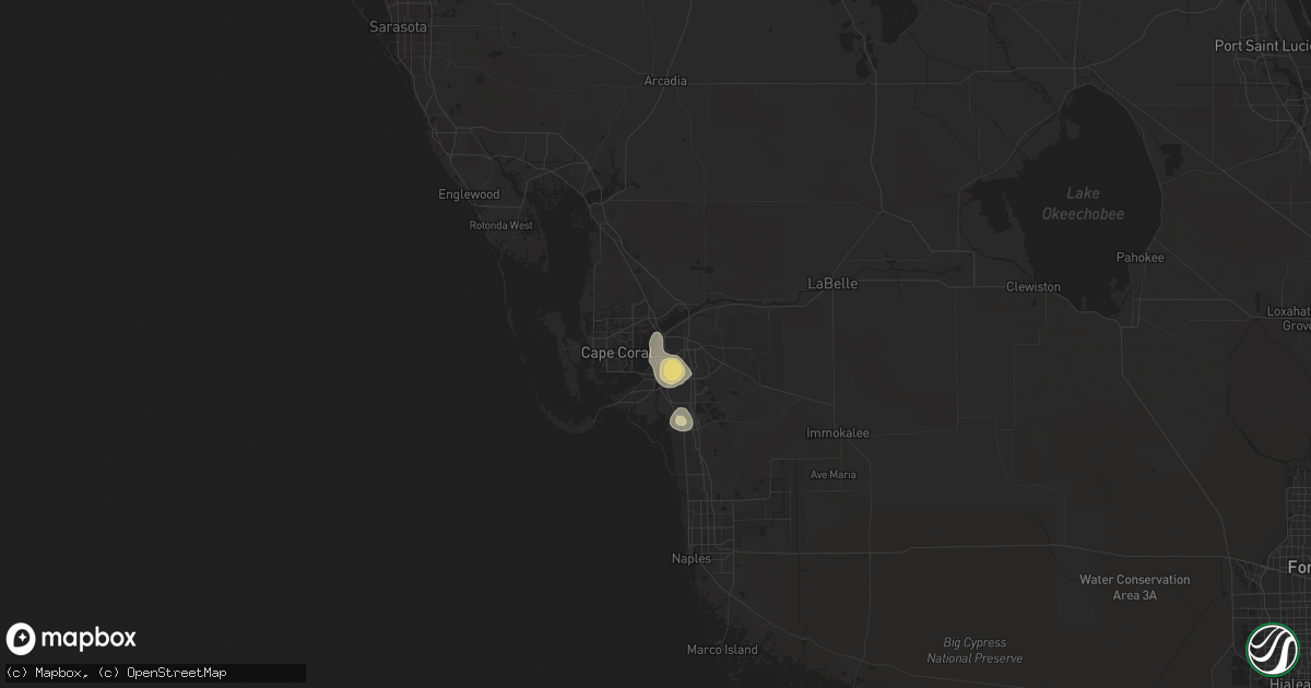 Hail map in Fort Myers, FL on July 4, 2019