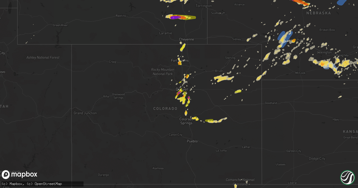 Hail map on July 4, 2019