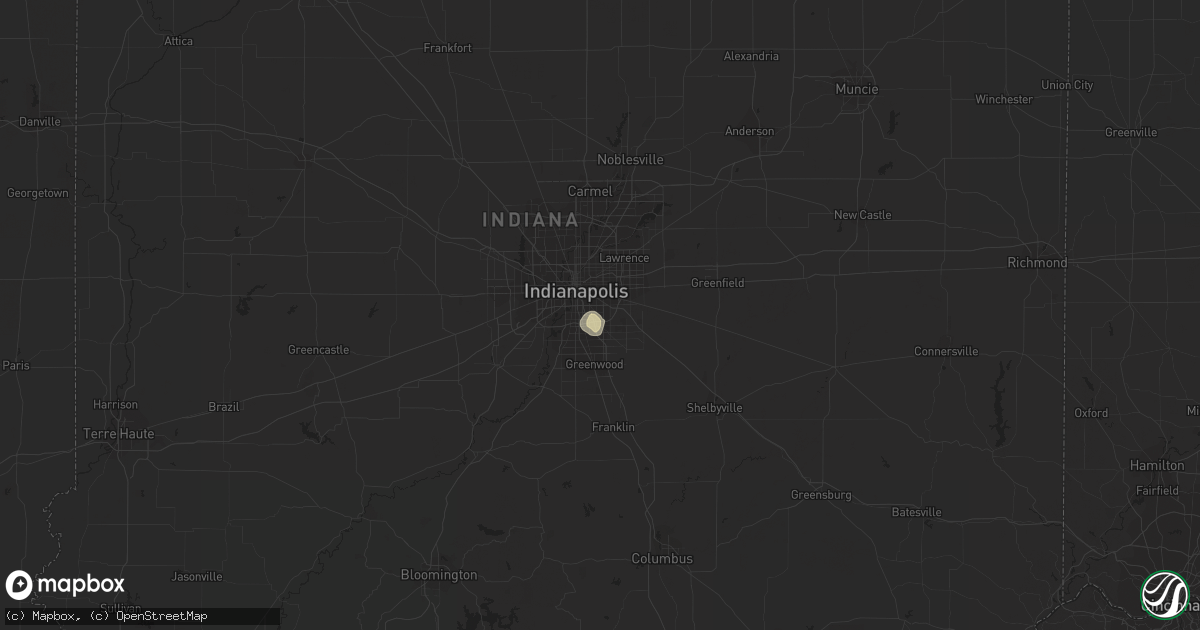 Hail map in Beech Grove, IN on July 4, 2020