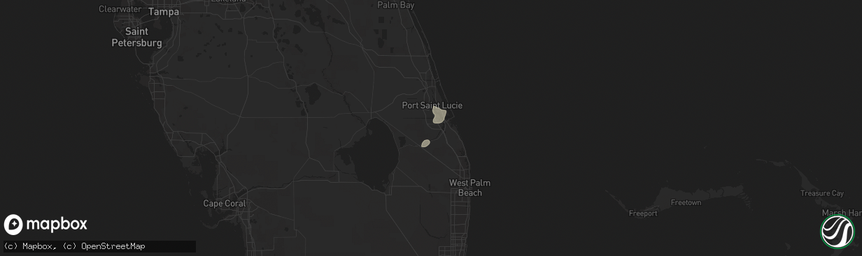 Hail map in Palm City, FL on July 4, 2020