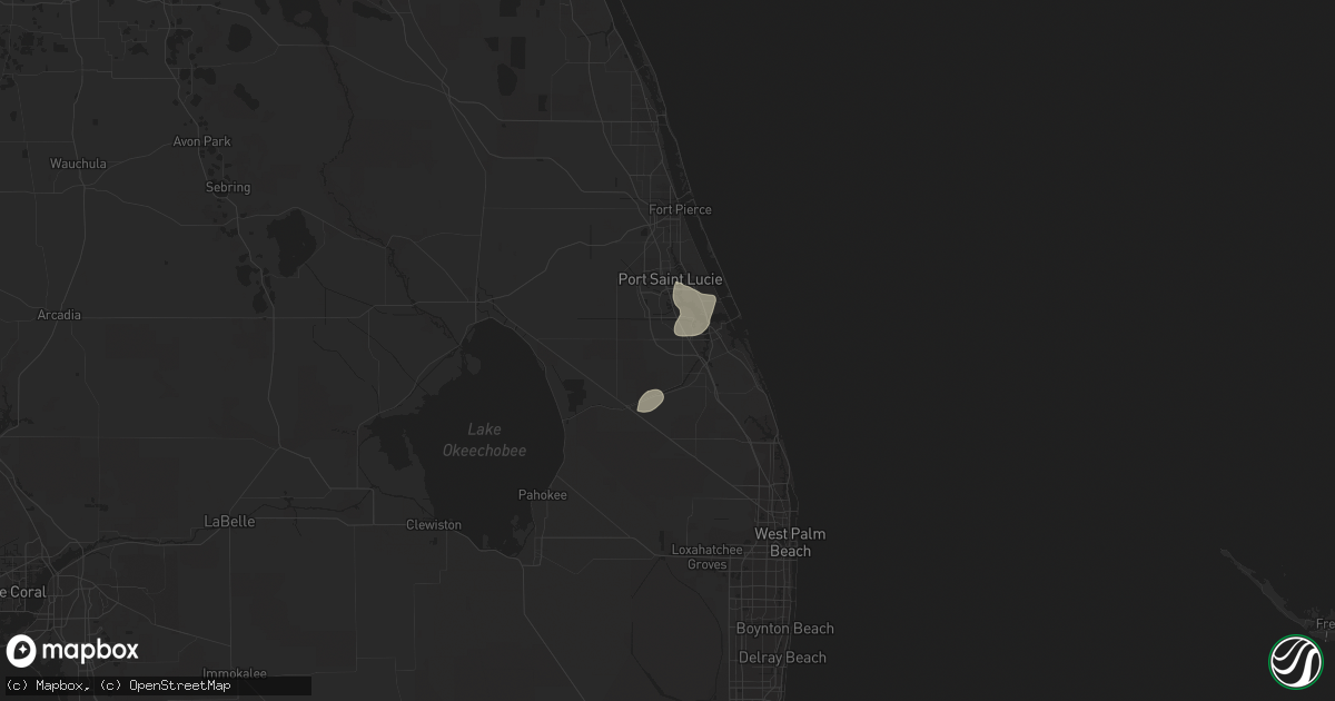 Hail map in Palm City, FL on July 4, 2020