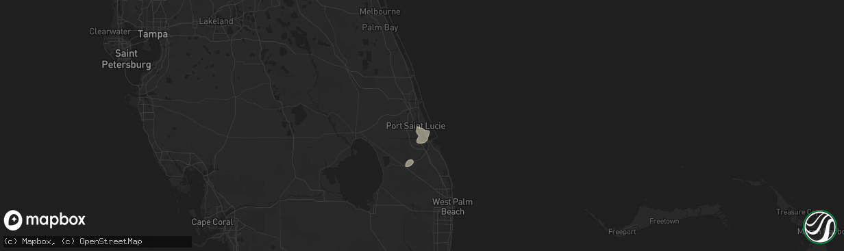 Hail map in Port Saint Lucie, FL on July 4, 2020