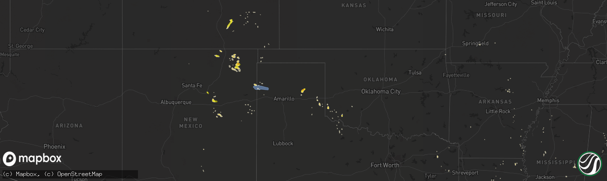 Hail map on July 4, 2020