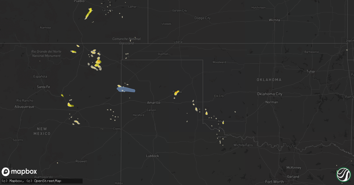 Hail map on July 4, 2020