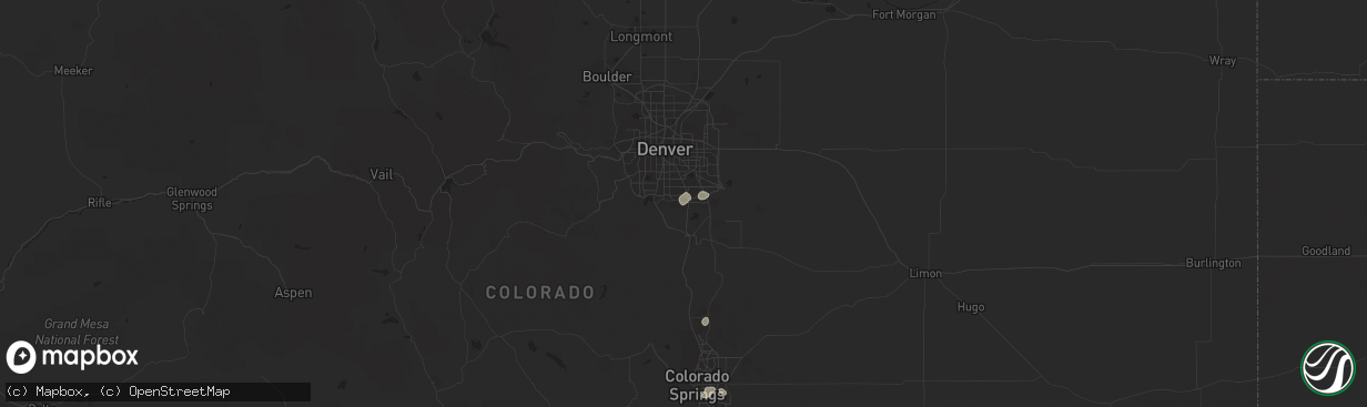 Hail map in Lone Tree, CO on July 4, 2021