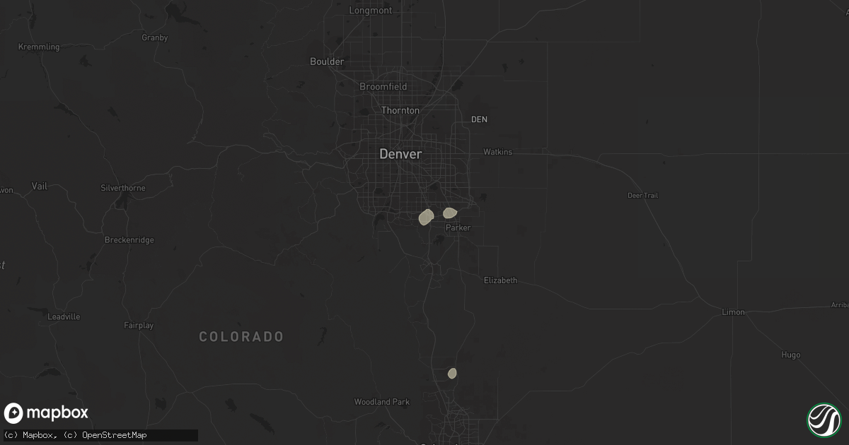 Hail map in Lone Tree, CO on July 4, 2021