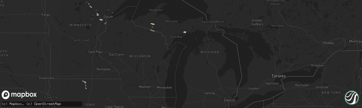 Hail map in Michigan on July 4, 2021