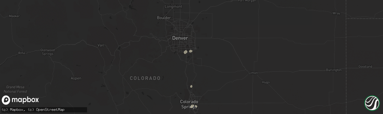 Hail map in Parker, CO on July 4, 2021