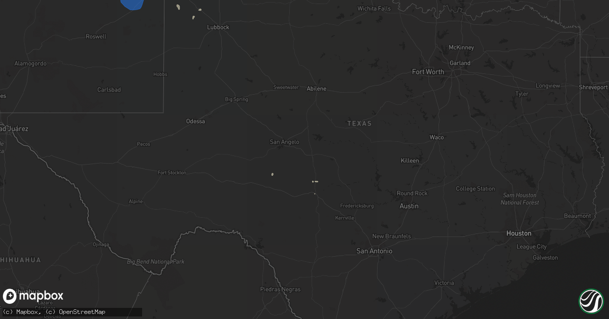 Hail map in Texas on July 4, 2021