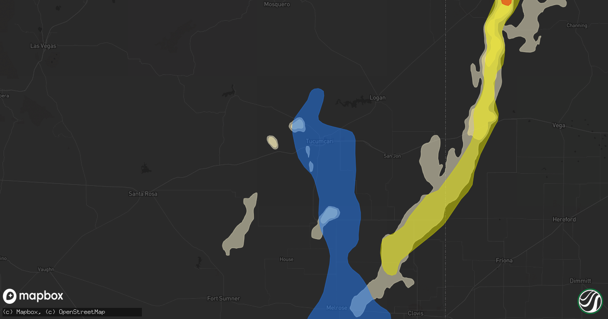 Hail map in Tucumcari, NM on July 4, 2021