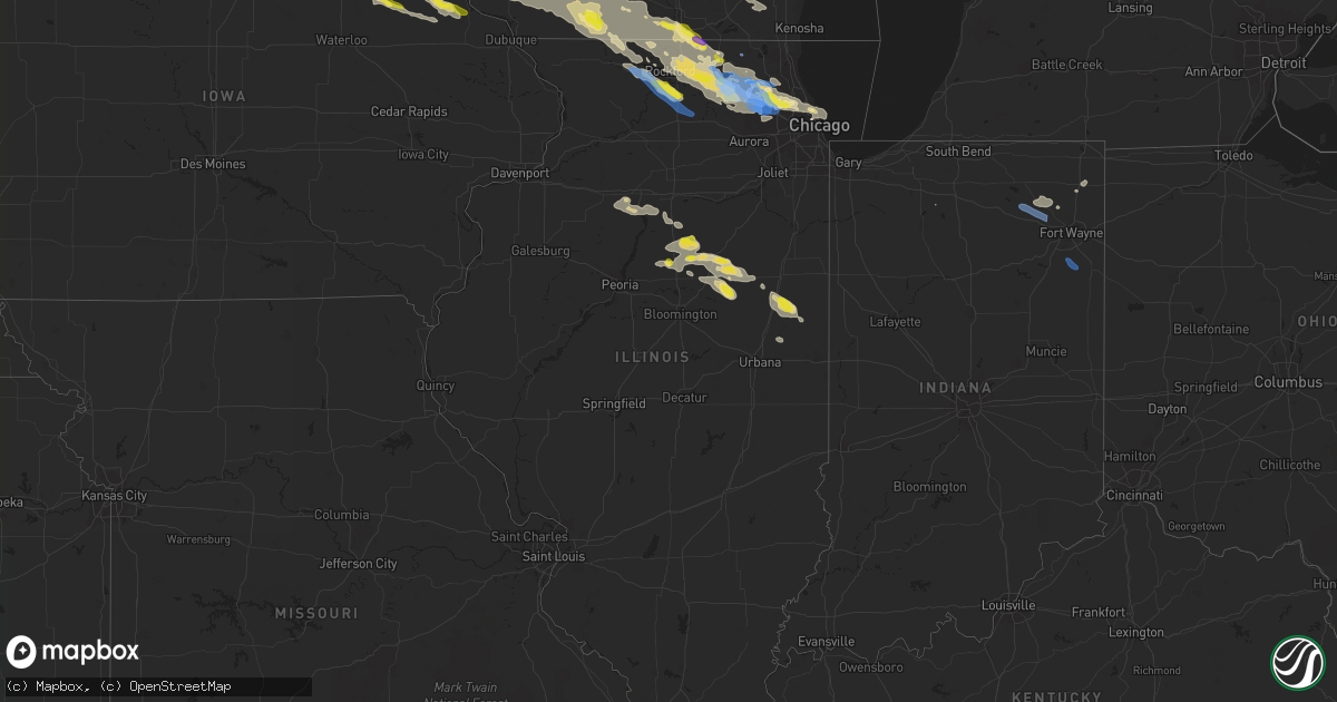 Hail map in Illinois on July 4, 2022