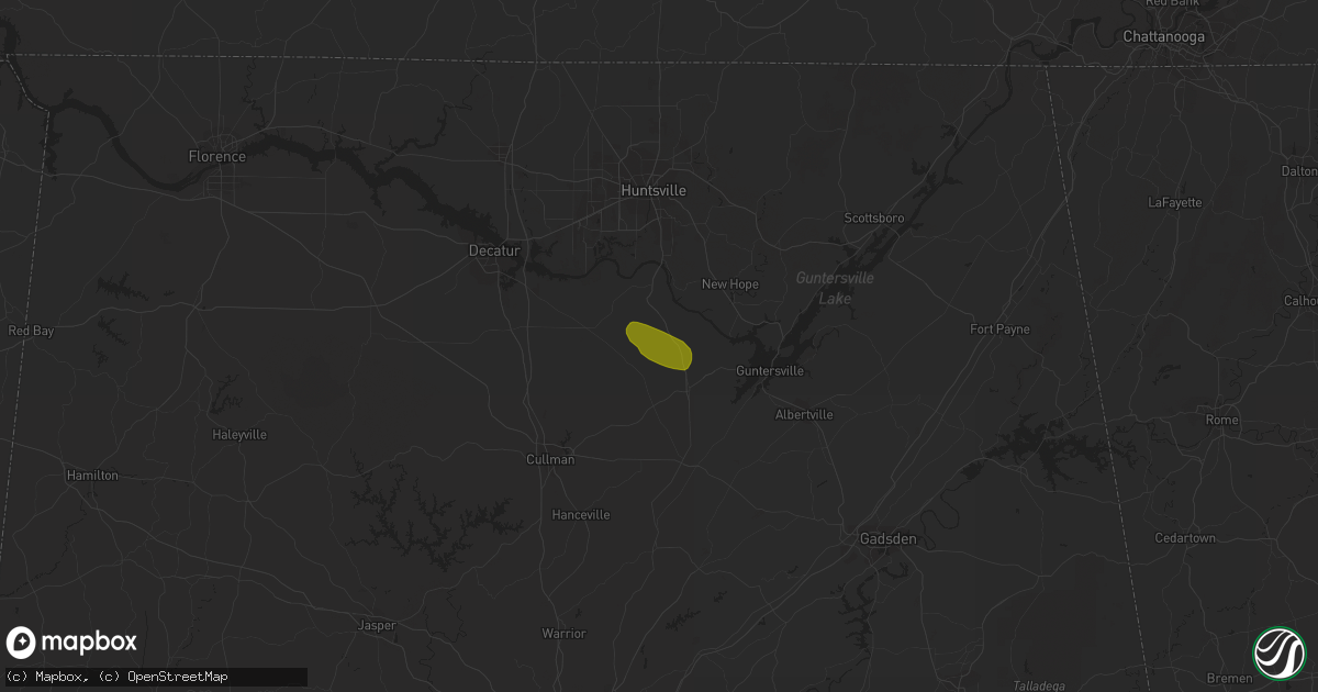 Hail map in Arab, AL on July 4, 2023