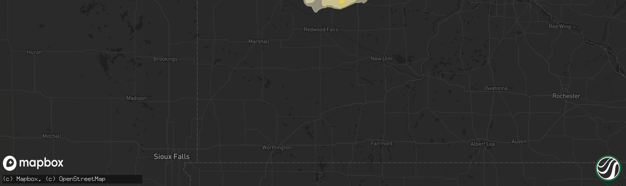 Hail map in Hudson, WI on July 4, 2023
