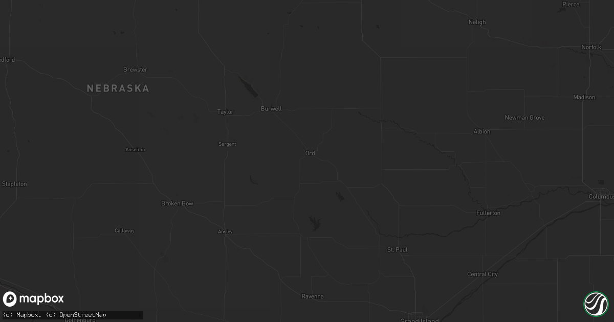 Hail map in Lawrence, KS on July 4, 2023