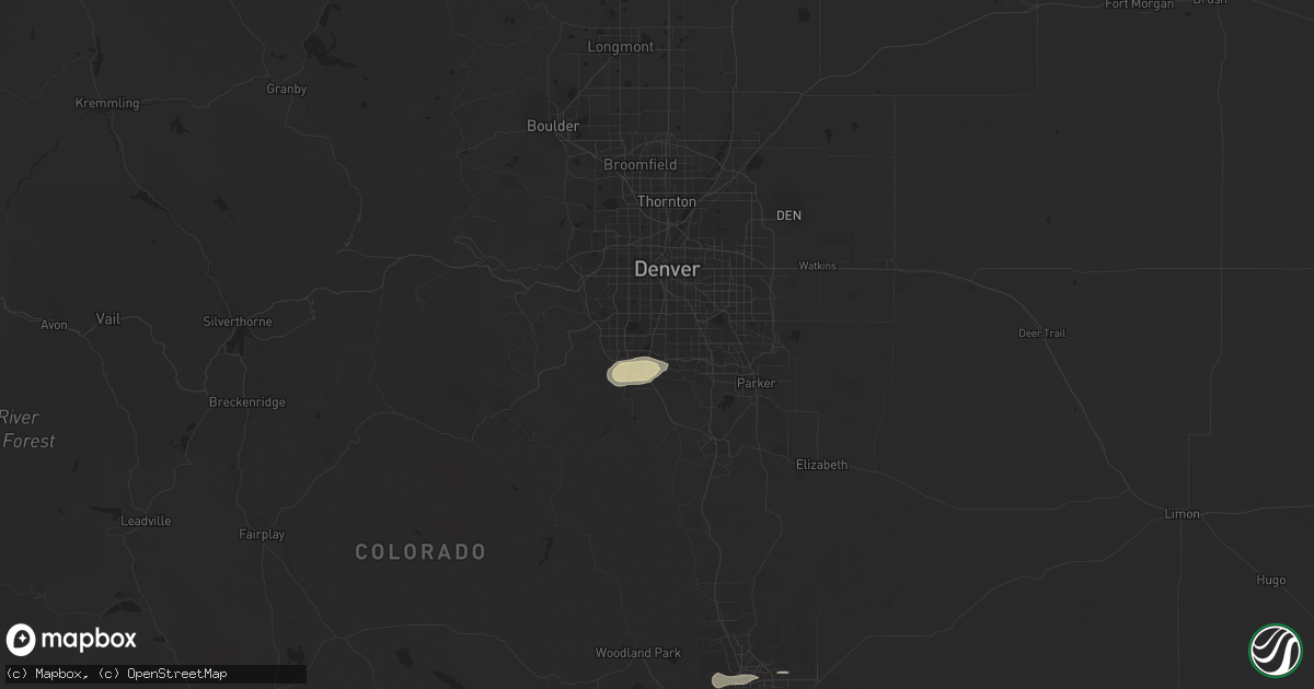 Hail map in Littleton, CO on July 4, 2023