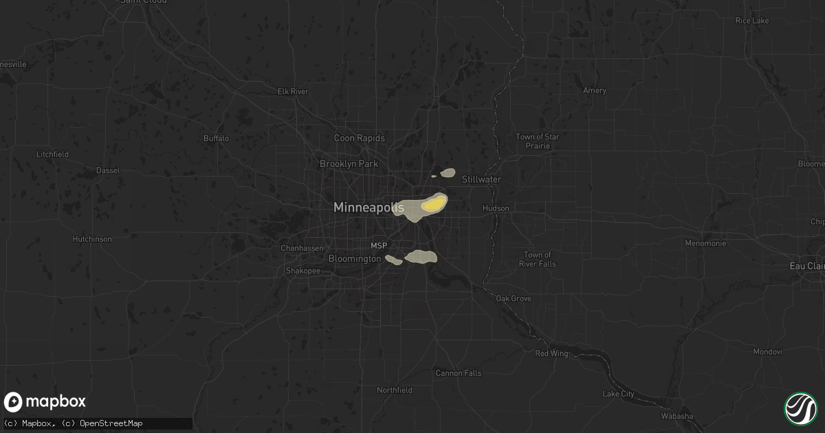 Hail map in Saint Paul, MN on July 4, 2023