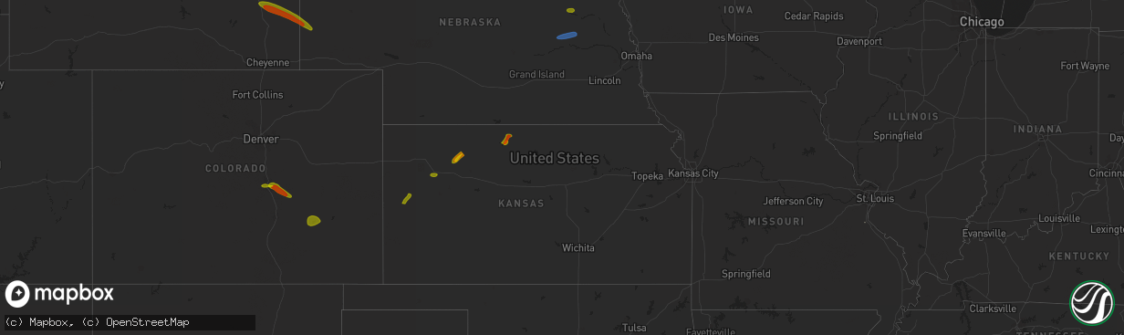 Hail map in Wisconsin on July 4, 2023