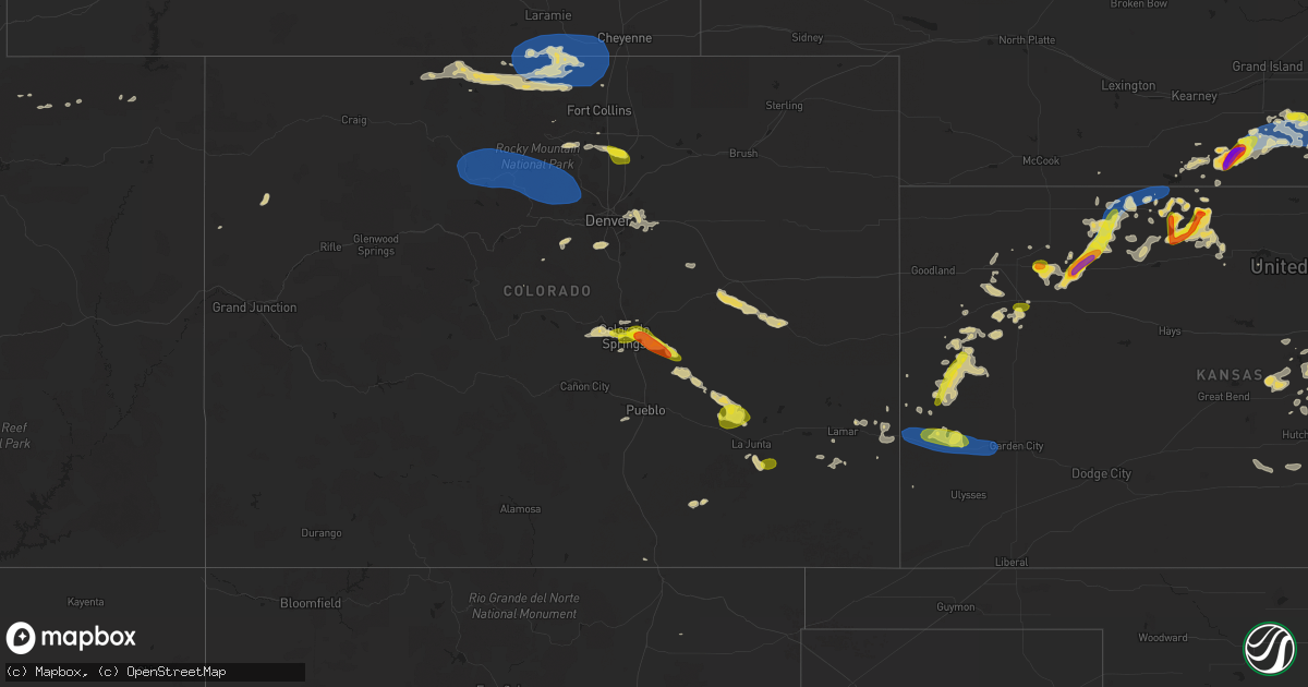 Hail map on July 4, 2023