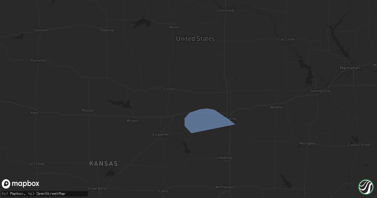 Hail map in Beverly, KS on July 4, 2024