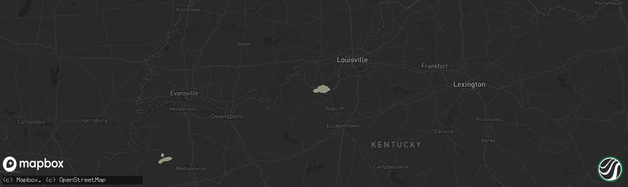 Hail map in Brandenburg, KY on July 4, 2024