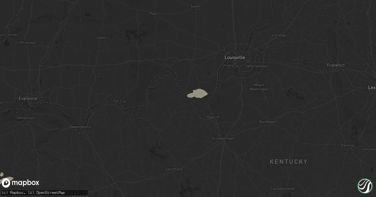 Hail map in Brandenburg, KY on July 4, 2024
