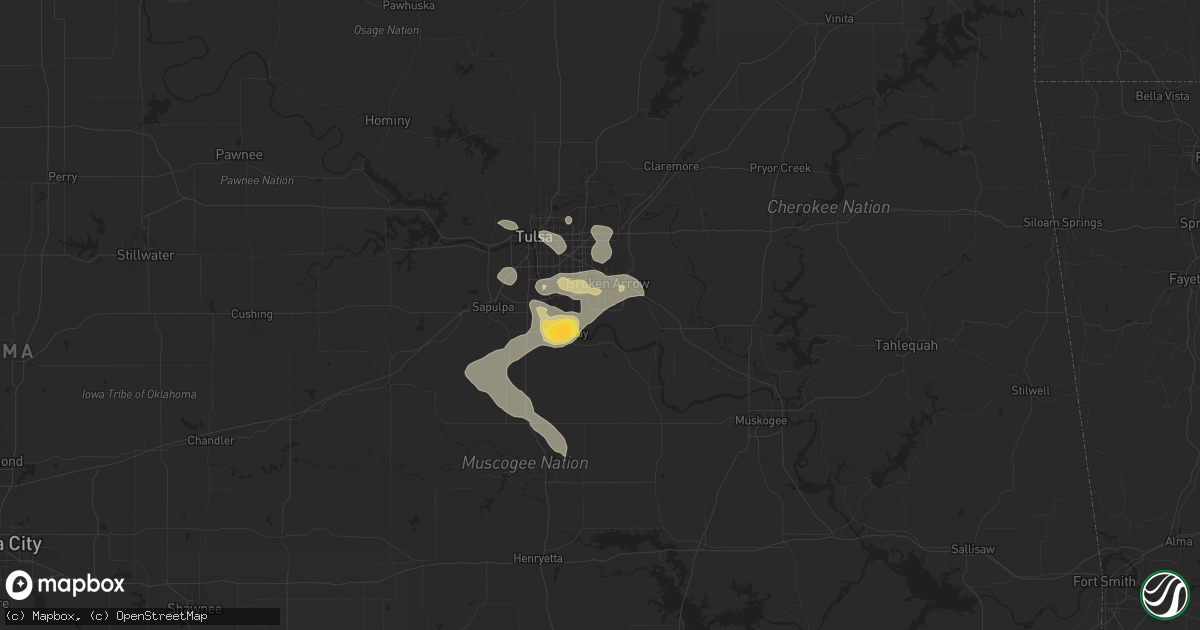Hail map in Broken Arrow, OK on July 4, 2024