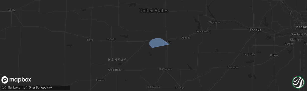 Hail map in Brookville, KS on July 4, 2024