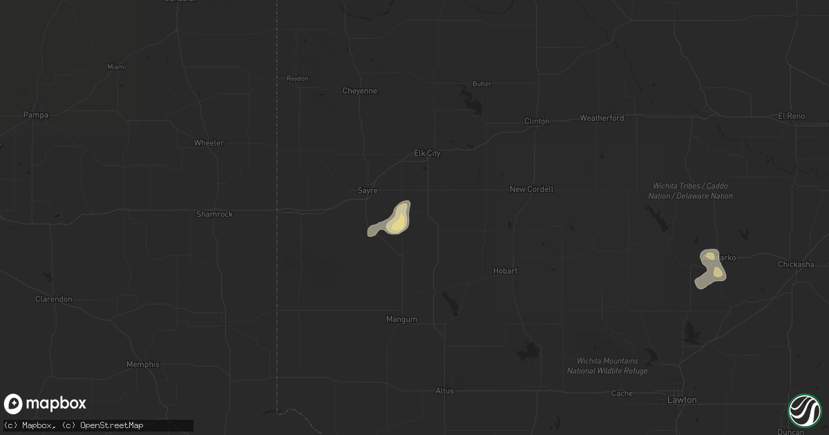 Hail map in Carter, OK on July 4, 2024