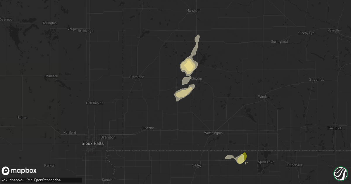 Hail map in Chandler, MN on July 4, 2024