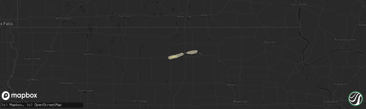 Hail map in Clear Lake, IA on July 4, 2024
