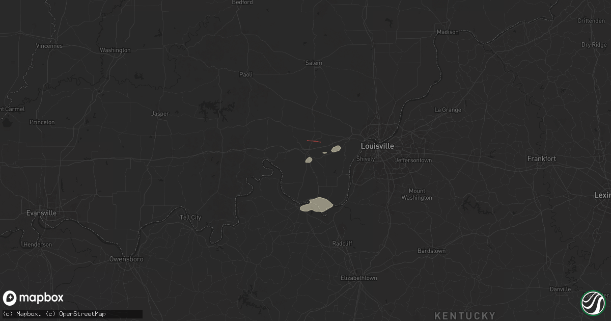 Hail map in Corydon, IN on July 4, 2024