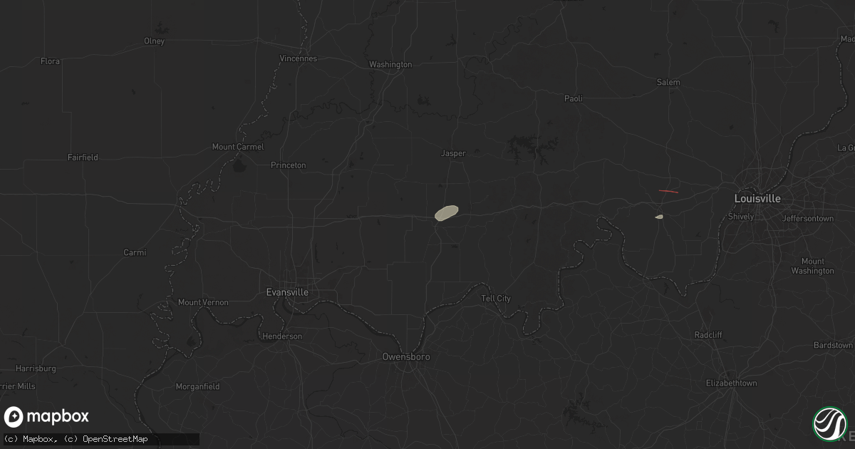 Hail map in Dale, IN on July 4, 2024