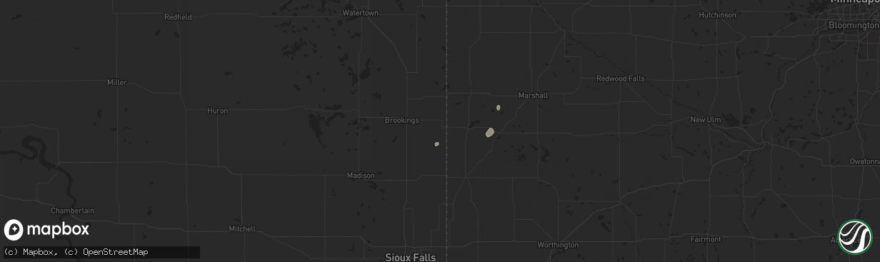 Hail map in Elkton, SD on July 4, 2024