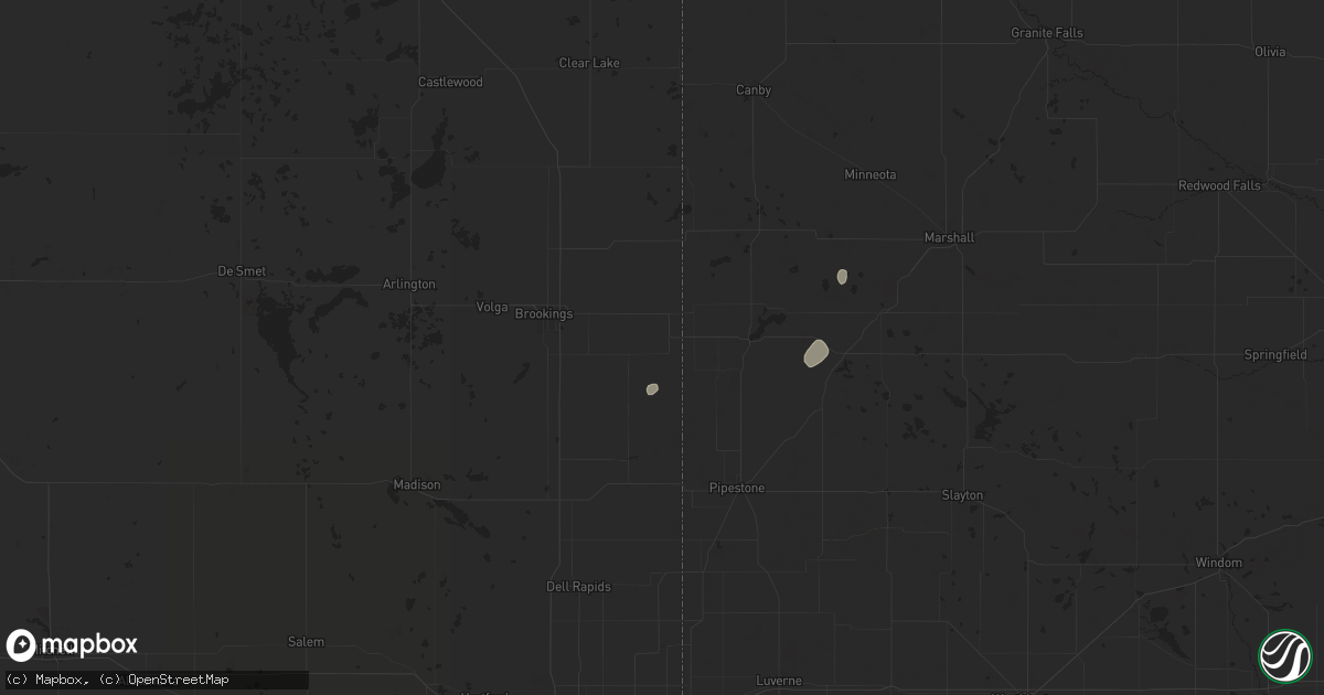 Hail map in Elkton, SD on July 4, 2024