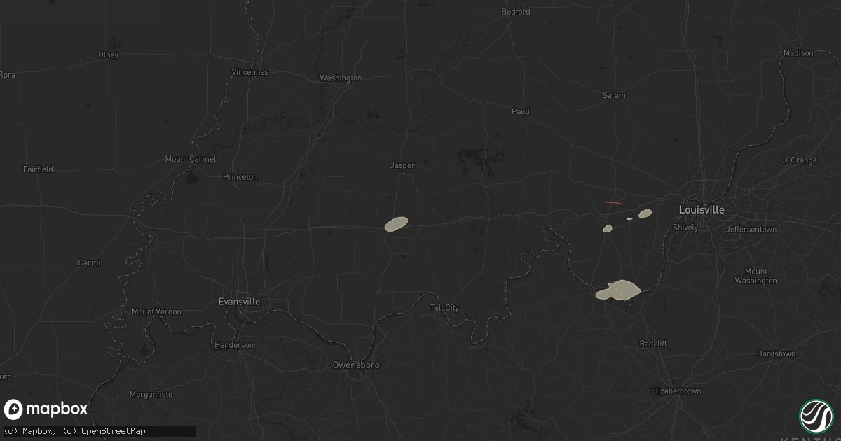 Hail map in Ferdinand, IN on July 4, 2024