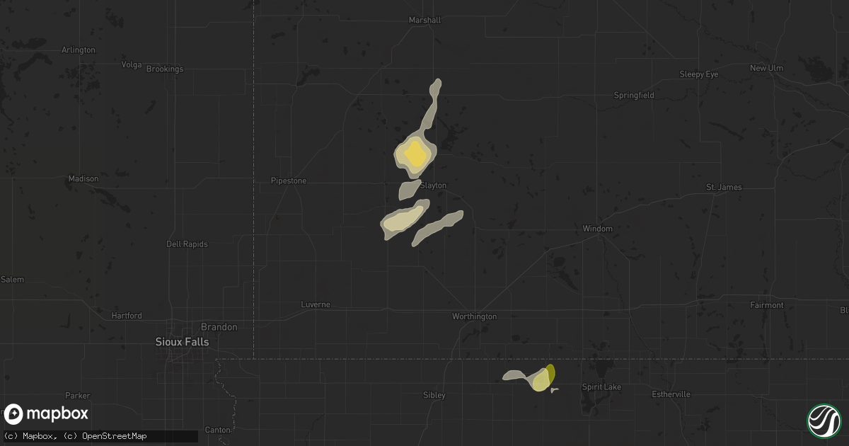 Hail map in Iona, MN on July 4, 2024