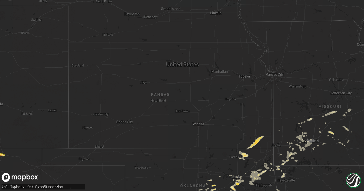 Hail map in Kansas on July 4, 2024
