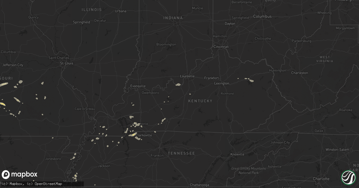 Hail map in Kentucky on July 4, 2024