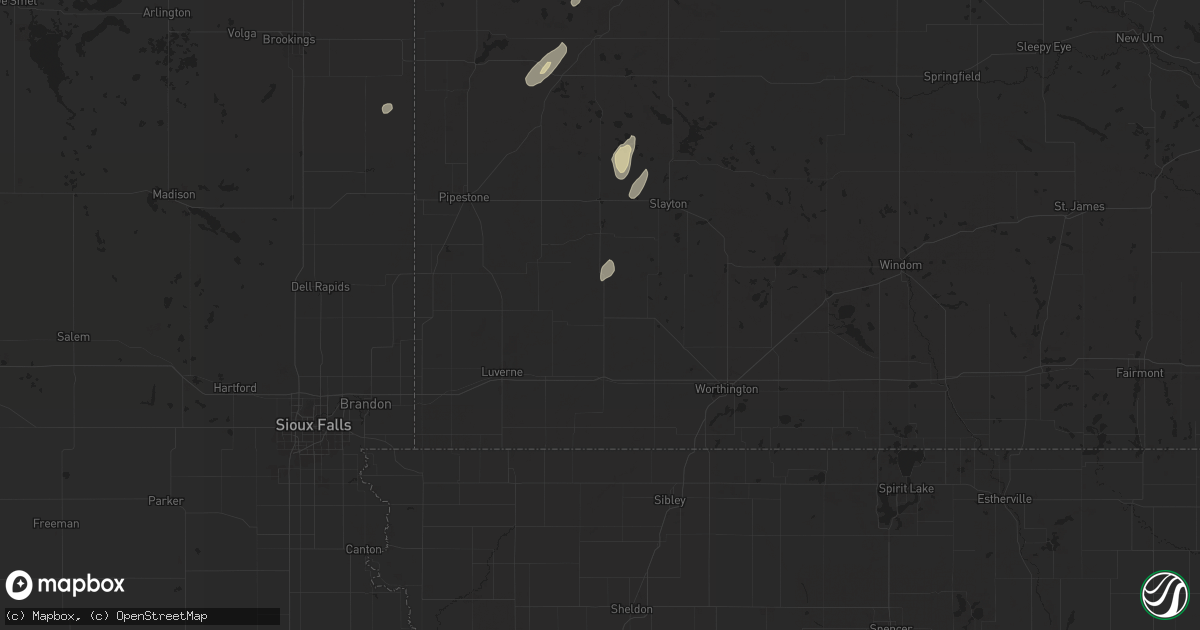 Hail map in Lismore, MN on July 4, 2024