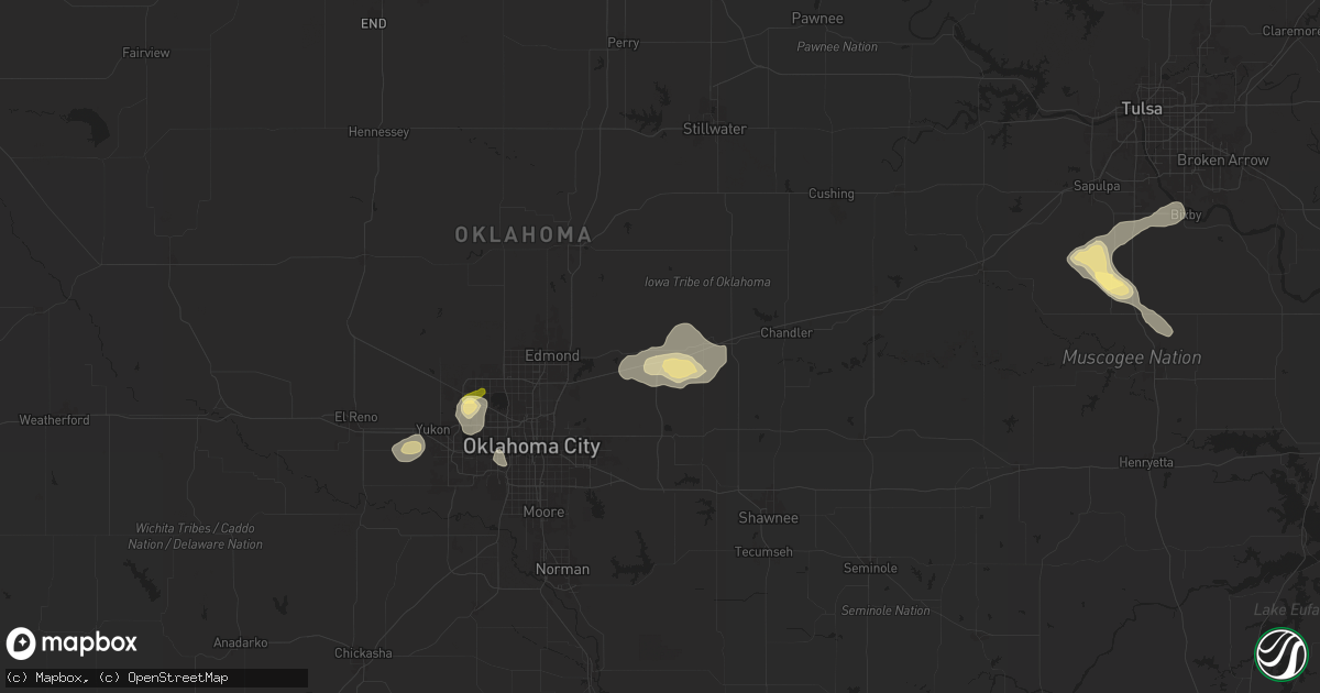 Hail map in Luther, OK on July 4, 2024