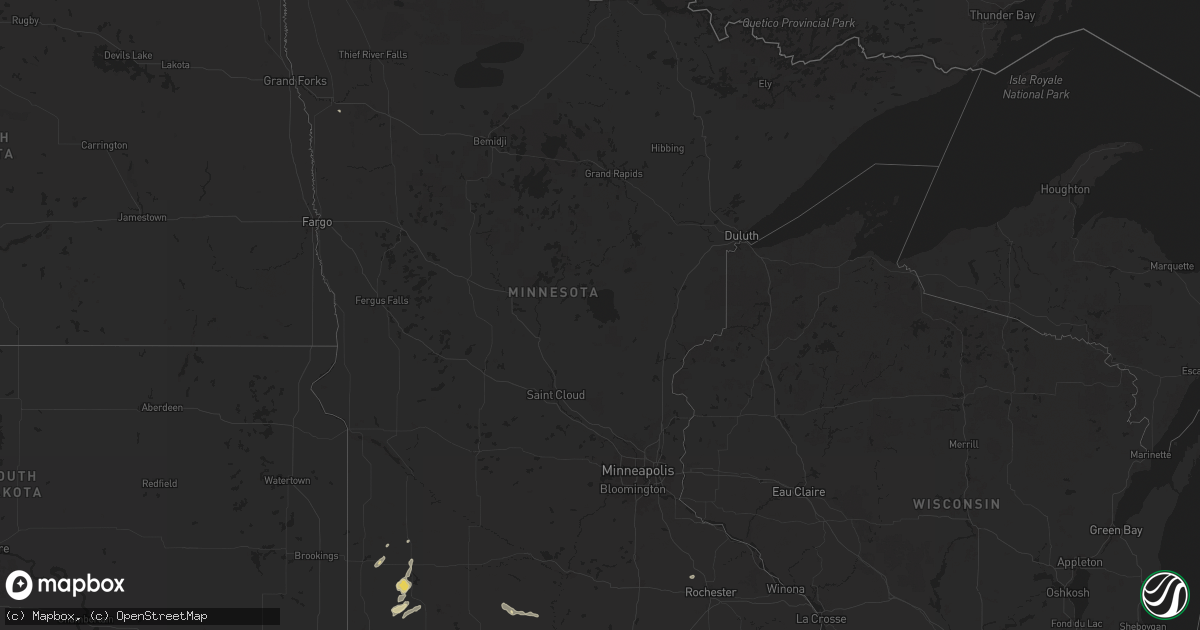 Hail map in Minnesota on July 4, 2024