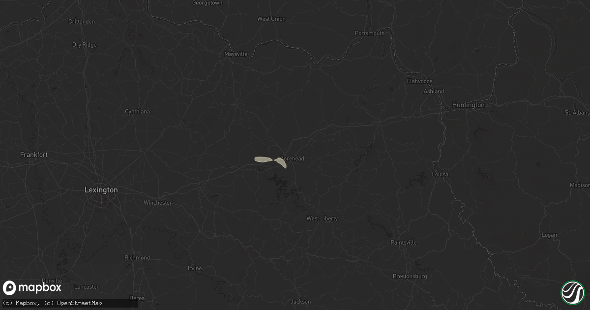 Hail map in Morehead, KY on July 4, 2024