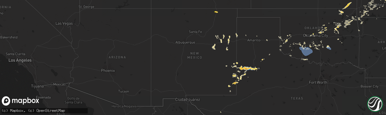 Hail map in New Mexico on July 4, 2024