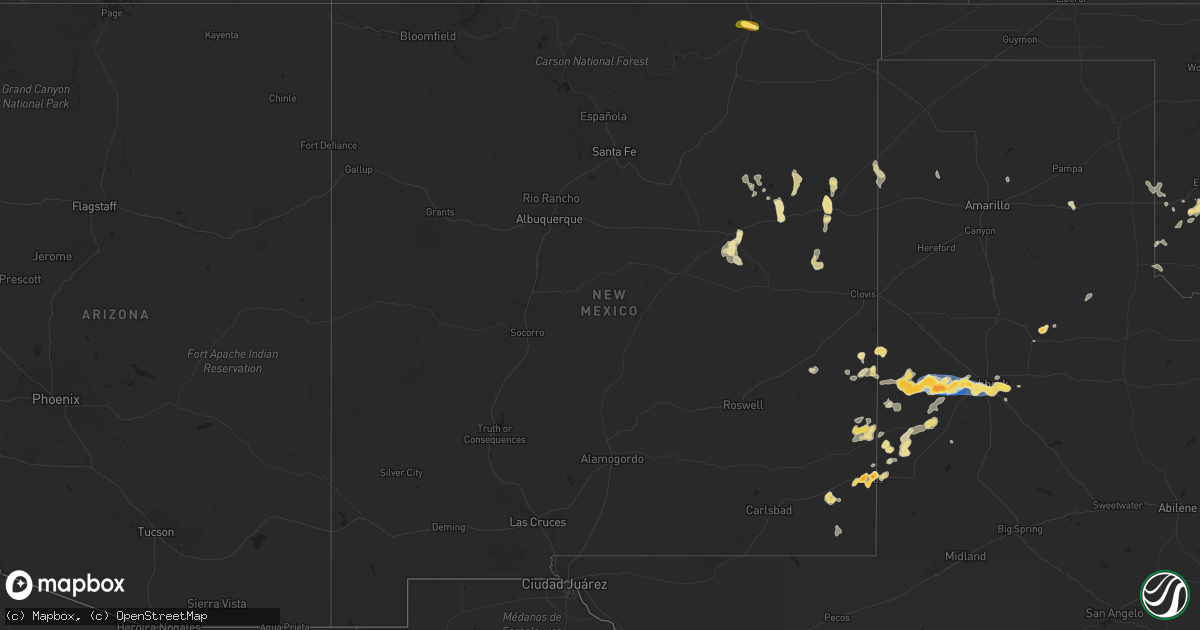 Hail map in New Mexico on July 4, 2024